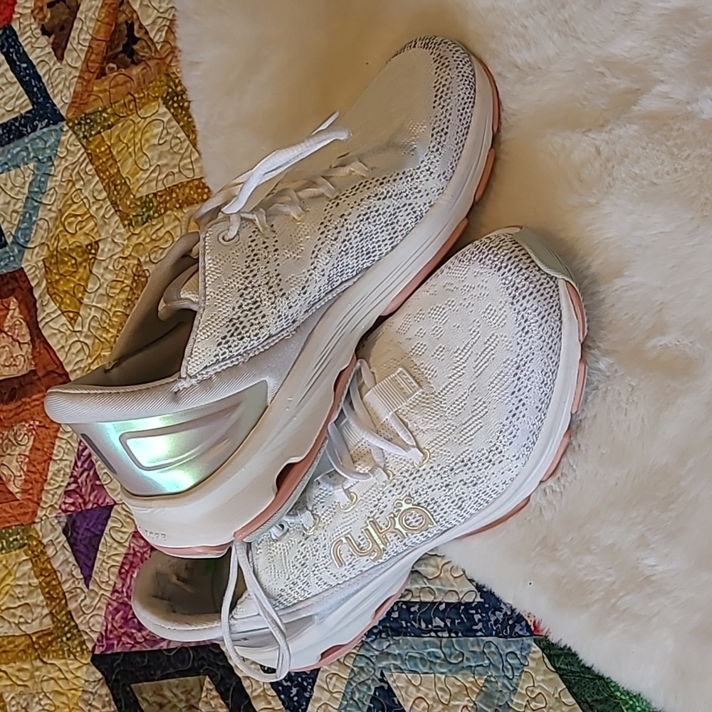 RYKA White Pink Devotion X Casual Shock Absorbing Walking Sneakers